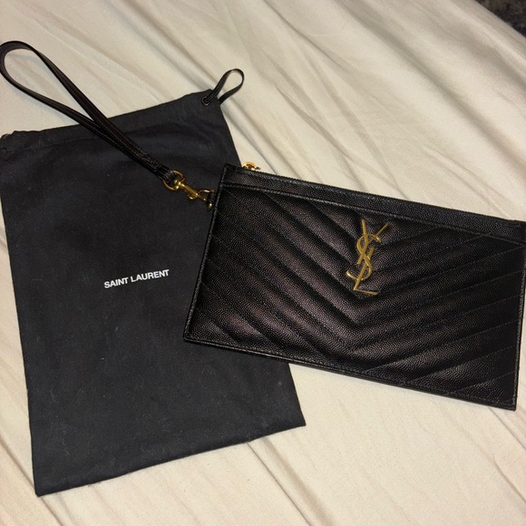 Saint Laurent Black Quilted Leather Wallet - Picture 1 of 8